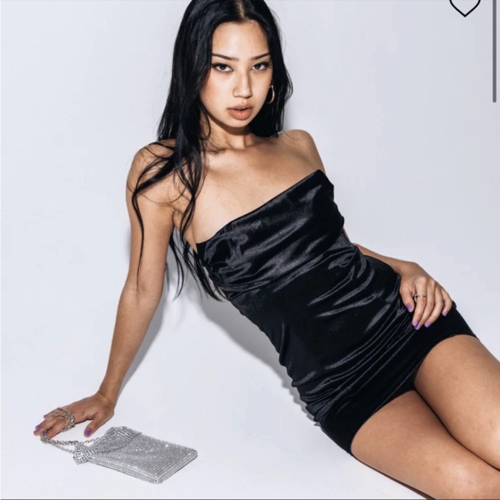Princess Polly Rina Strapless Dress Black Mini
